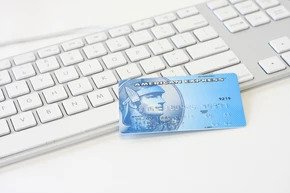 credit card on a keyboard