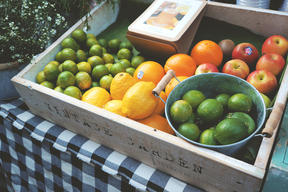 Tray of fresh fruit