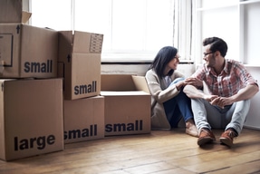 couple who moved to a new apartment: Smaller Home in NYC