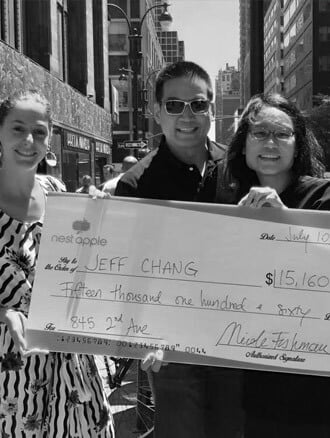 broker Commission Rebatecheck to Jeff Chang in New York Real Estate