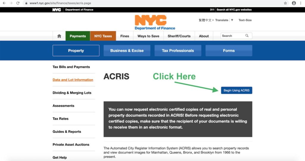 Do you need to register or pay to use ACRIS?
