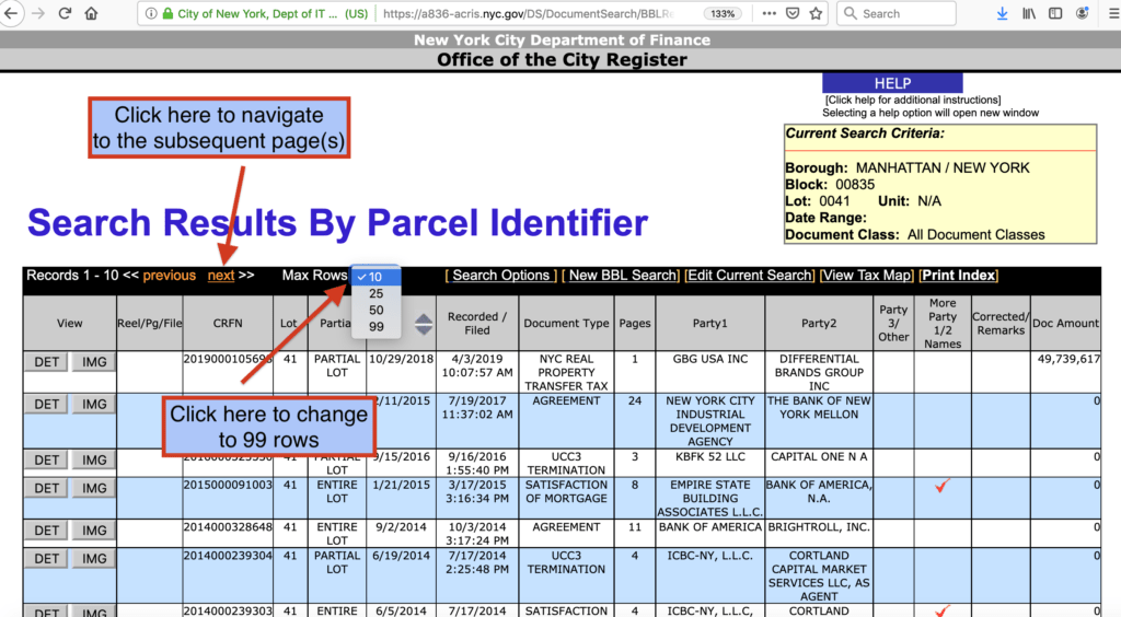 ACRIS NYC 2023 guide to to search NYC Property Records