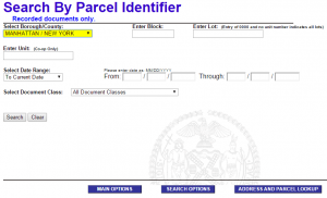 PARCEL search on ACRIS
