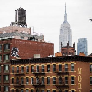 empire state building above new york view