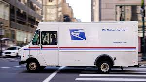 USPS truck delivering mail