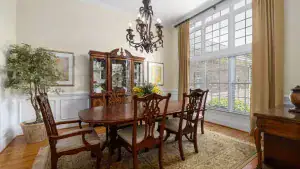A separate formal dining room with a door, the feature that separates a classic six from an open plan