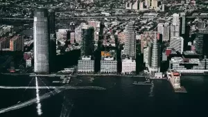 Jersey City on the Hudson waterfront