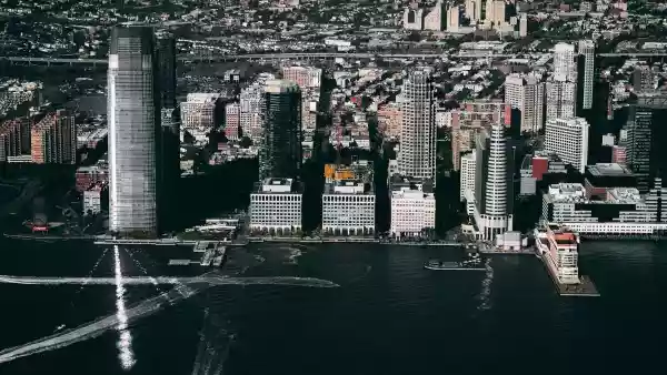 Jersey City on the Hudson waterfront