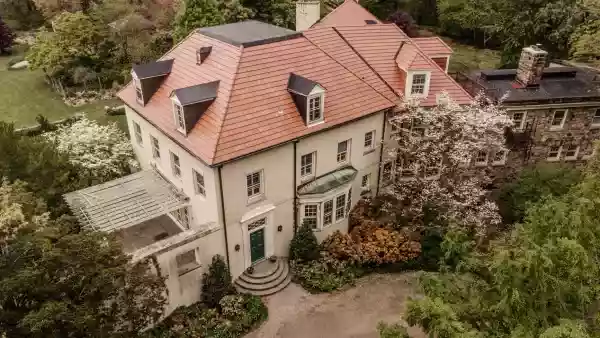 A Bernardsville mansion seen from above in New Jersey