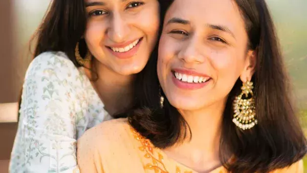 A mother and adult daughter