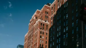 A New York City cooperative apartment building, the kind that requires a lien search instead of a title search